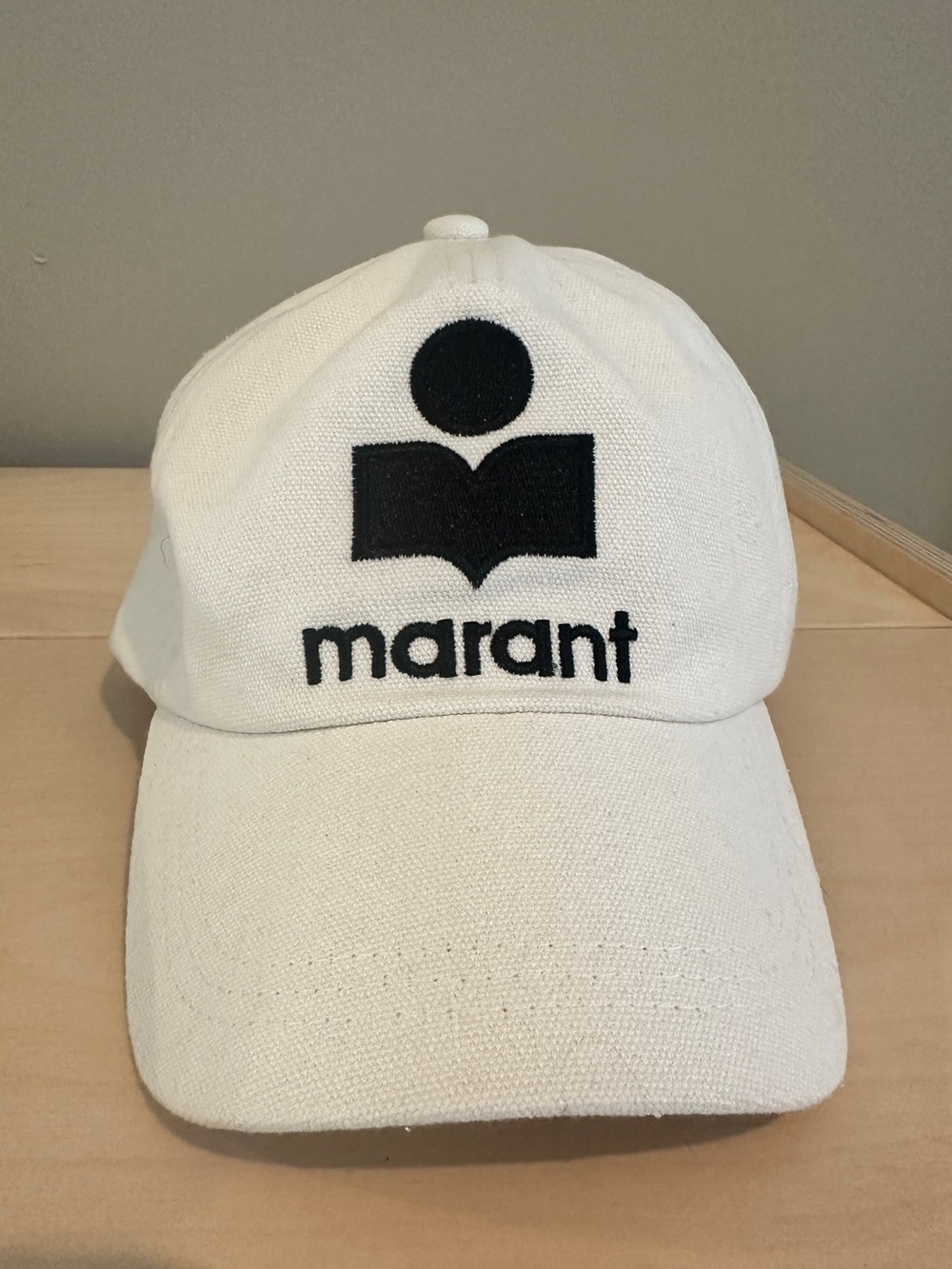 Isabel Marant White Baseball Cap with Black Logo